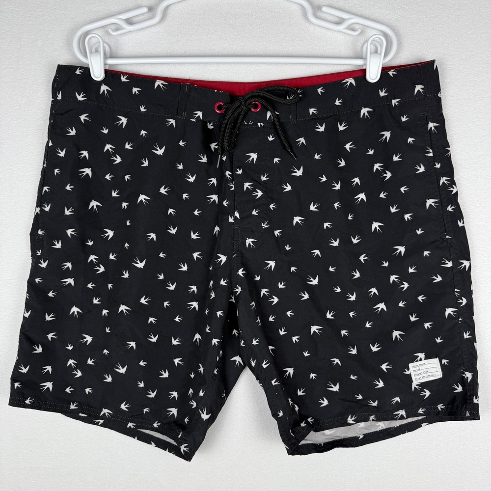 Adam Levine Collection Board Shorts Men XL Black AOP Sparrow Surfer Summer Beach